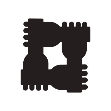 Siyah ve beyaz dostu elinde düz simgesi