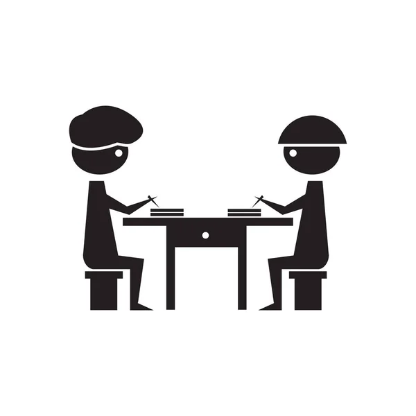 Flat icon in black and white business partners