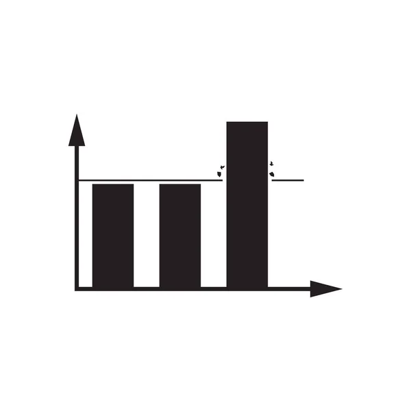 Icône plate en noir et blanc graphique économique — Image vectorielle