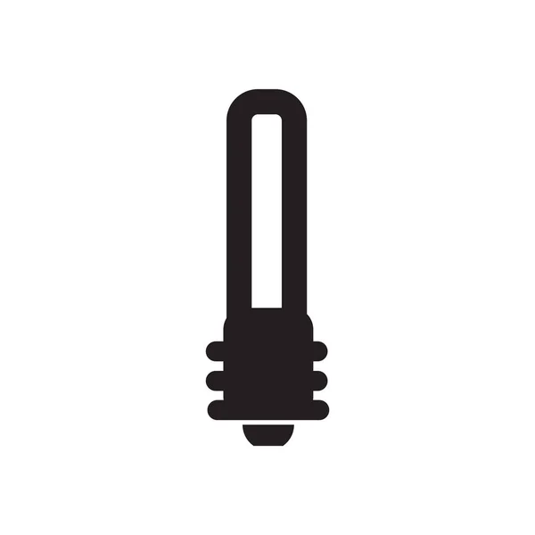 Flat icon in black and white eco light bulb — Stock Vector