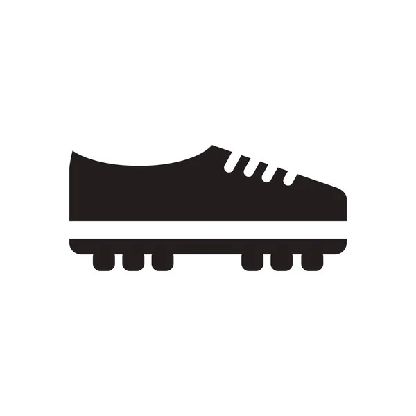 Ícone plano em sapatos de futebol preto e branco — Vetor de Stock