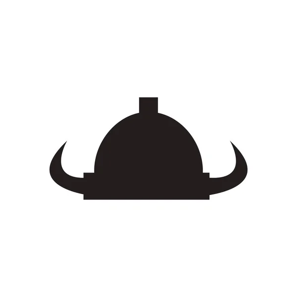 Ploché ikony v černé a bílé čepice Viking — Stockový vektor