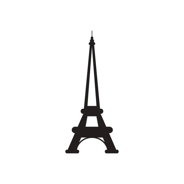 Icono plano en blanco y negro Torre Eiffel — Vector de stock