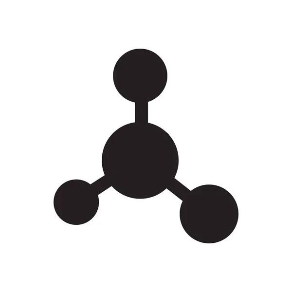 Плоская иконка в черно-белой молекуле — стоковый вектор