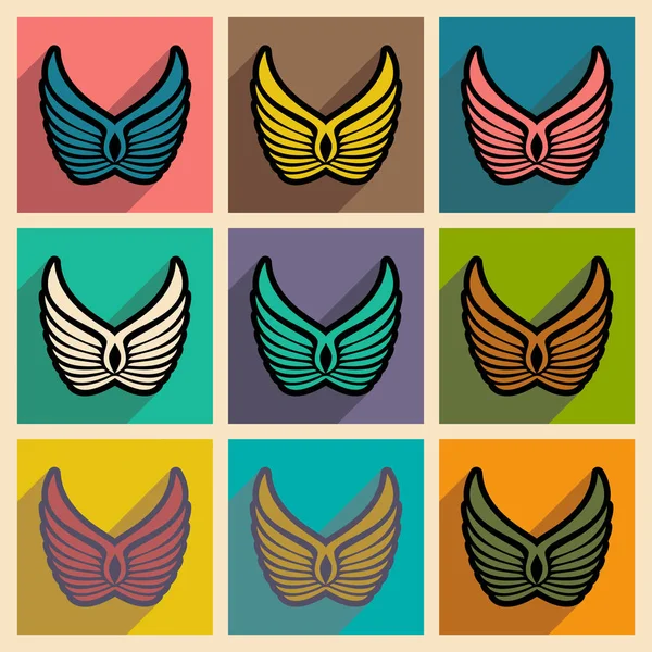 Stylish assembly wings eagles — Stock Vector