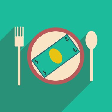 Plaka üzerinde gölge bill ile modern düz simgesi