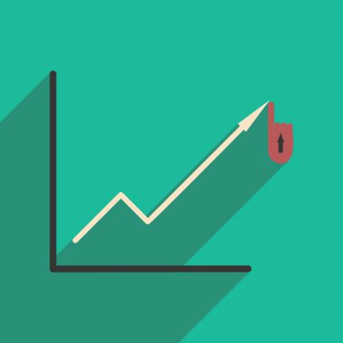 Gölge ekonomik grafik ile modern düz simgesi