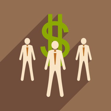 Düz tasarım modern vektör çizim simgesi sopa rakam para