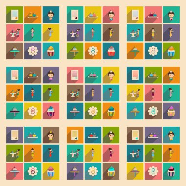 Düz kutsal kişilerin resmi ile uzun gölge kadın gün kavramı