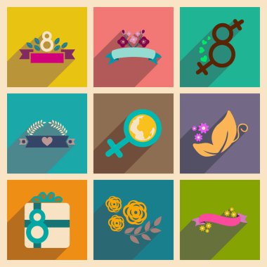 Düz kutsal kişilerin resmi ile uzun gölge kadın gün kavramı