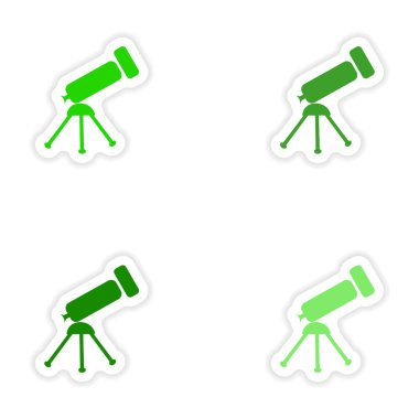 derleme gerçekçi etiket tasarım kağıt Teleskobu üzerinde