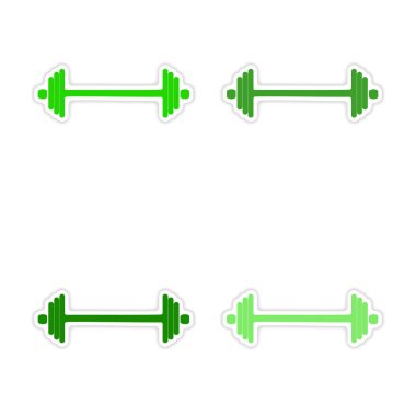 derleme gerçekçi etiket tasarım üzerinde kağıt halter
