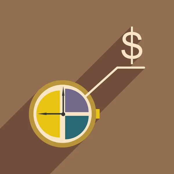 Flat design modern vector illustration icon Watch chart Money — Stock Vector