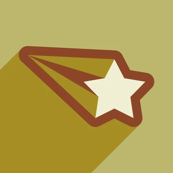 Icono plano con sombra larga estrella de Navidad — Vector de stock