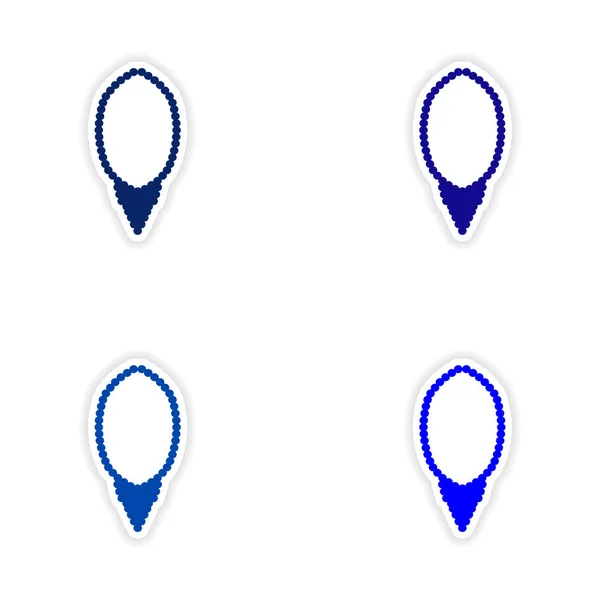 Församlingen realistiska klistermärke design på papper halsband — Stock vektor