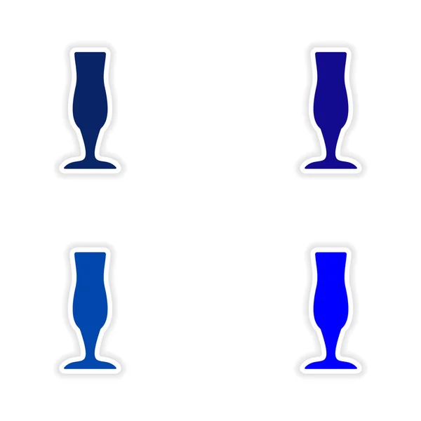 在纸上的装配现实贴纸设计饮料 — 图库矢量图片