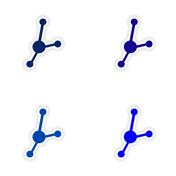 Návrh sestavy realistické nálepka na papíře molekuly — Stockový vektor
