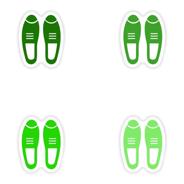 Set of paper stickers on white background male shoes — Stock Vector