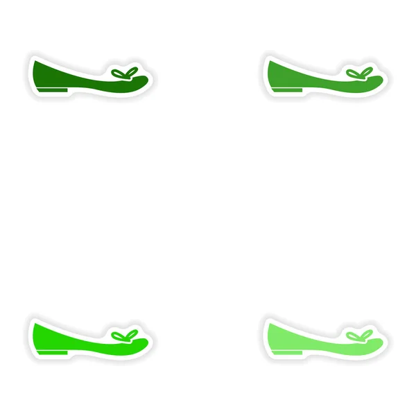 Set di adesivi carta su sfondo bianco scarpe da donna — Vettoriale Stock