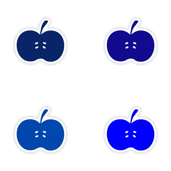 Vergadering realistische sticker ontwerp op papier appelen — Stockvector