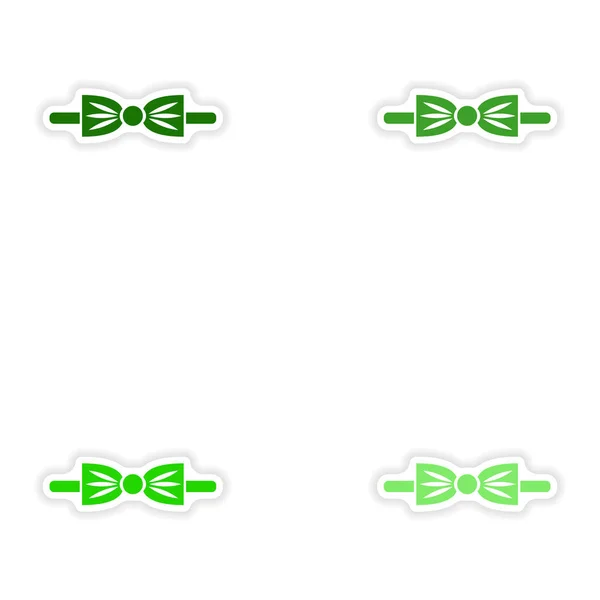 Set of paper stickers on white background bow-tie — Stock Vector