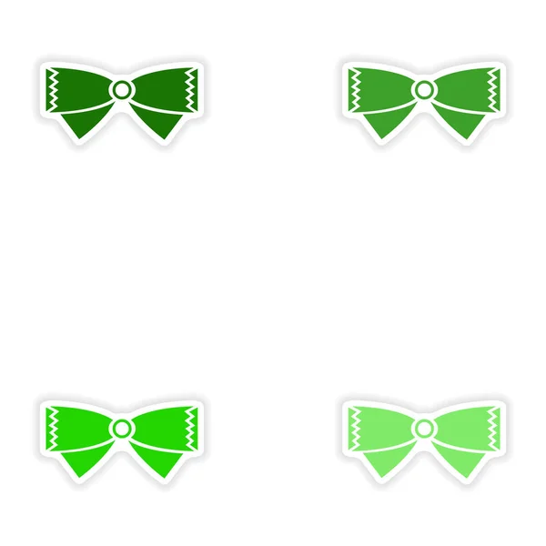 Set of paper stickers on white background bow-tie — Stock Vector