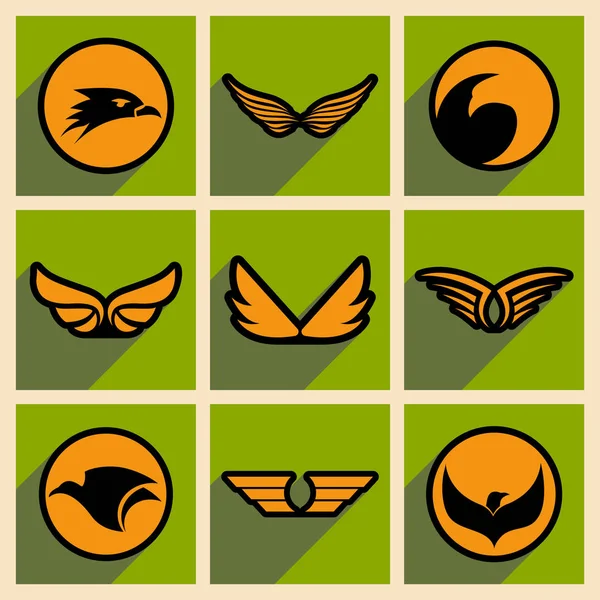 Logotipos elegantes Águias — Vetor de Stock