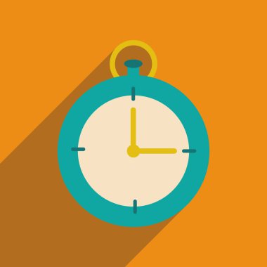 Uzun gölge kronometre ile düz web simgesi