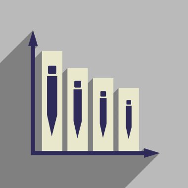 Uzun gölge inşaat infographics düz web simgesi