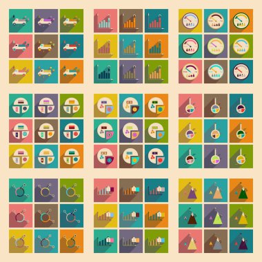 Düz kutsal kişilerin resmi ile uzun gölge infographics kavramı