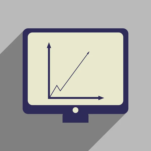 Flache Web-Ikone mit langem Schatten Infografik-Präsentation — Stockvektor