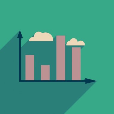 Uzun gölge grafik ile düz web simgesi