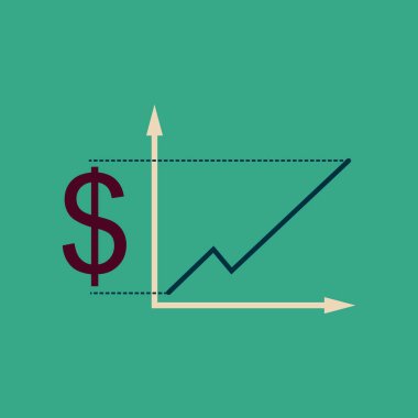 Şık arka plan para grafik üzerinde düz web simgesi