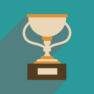 Futbol Kupası kadar gölge ile düz web simgesi