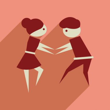 Uzun gölge dansçılar Çift düz web simgesi