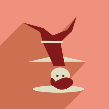 Uzun gölge erkek dansçı ile düz web simgesi