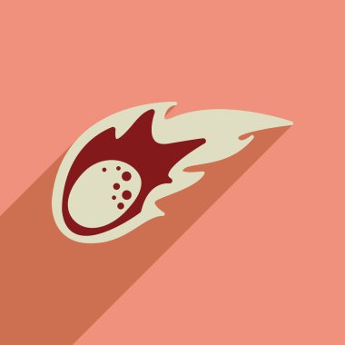 Uzun gölge kuyrukluyıldız ile düz web simgesi