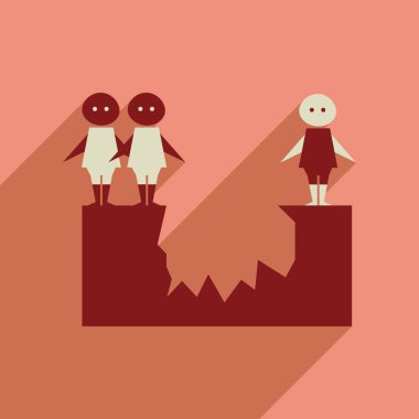 Uzun gölge yarış insanlar düz web simgesi