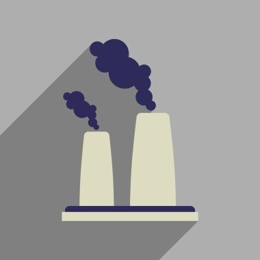 Uzun gölge boru üretim tesisi ile düz web simgesi