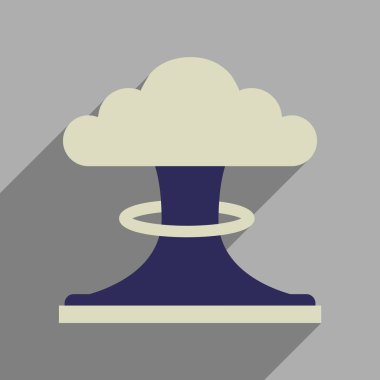 Uzun gölge nükleer patlama ile düz web simgesi