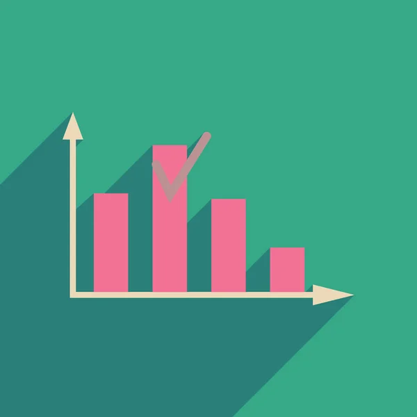 Ícone de web plana com gráfico de sombra longa — Vetor de Stock