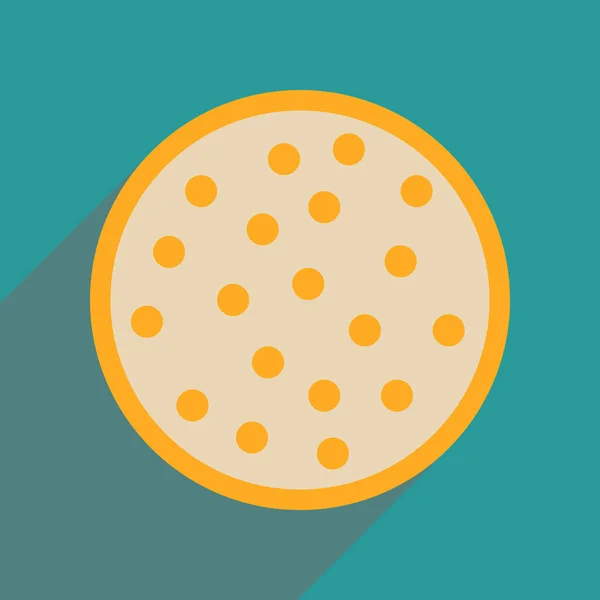 Platte web icoon met lange schaduw cookie — Stockvector