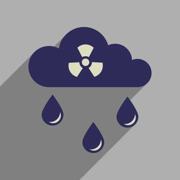 Uzun gölge toksik yağmur ile düz web simgesi — Stok Vektör