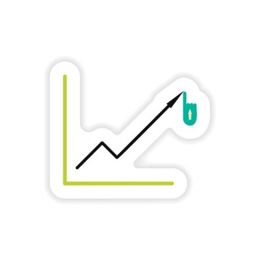 Beyaz bir arka plan kağıdı ekonomik grafikte bulunan şık etiket