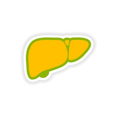 Beyaz arka plan insan karaciğer kağıt etiket