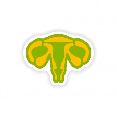 Kağıt etiket beyaz arka plan kadın vajina