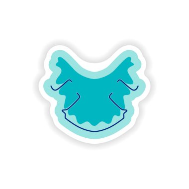 Beyaz arka plan sinir içinde diş etleri kağıt etiket