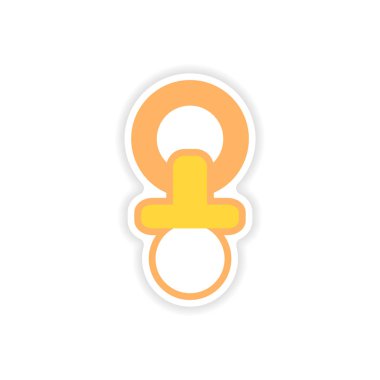 Kağıt etiket meme toddler beyaz arka plan üzerinde