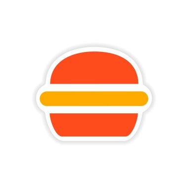 Beyaz arka plan üzerinde kağıt etiket Amerikan burger