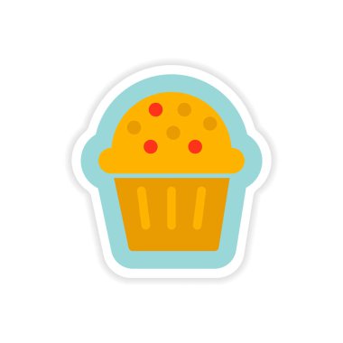 Beyaz arka planda Noel kek kağıt etiket